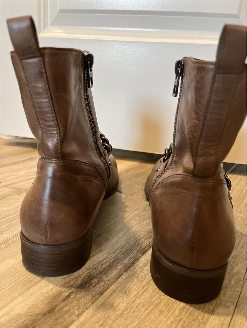 COACH ADELLA LADIES ANKLE BOOTIES SIZE 9B BEIGE LEATHER RP$275 - Picture 11 of 13